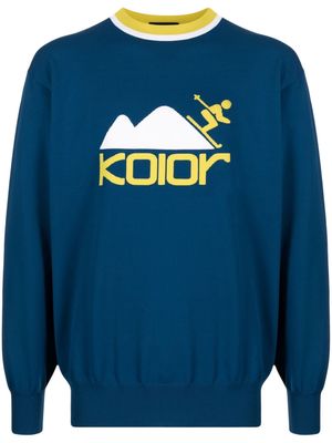 Kolor intarsia-knit logo jumper - Black