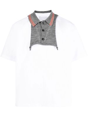 Kolor layered-detail contrasting collar shirt - Brown