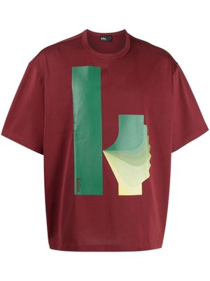 Kolor logo-print cotton T-shirt - Red
