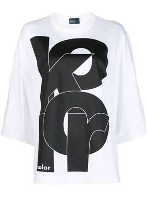 Kolor logo-print short-sleeve T-shirt - White