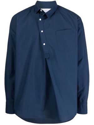 Kolor off-center half button fastening shirt - Blue