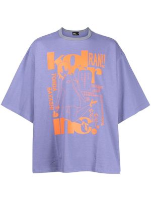 Kolor oversized graphic-print T-shirt - Purple