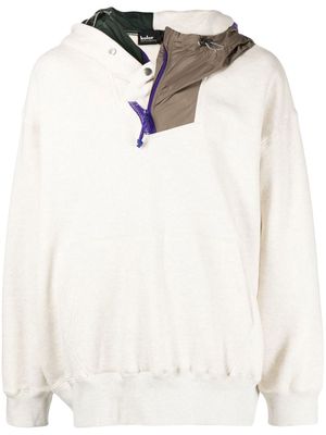 Kolor panelled hooded jumper - Neutrals