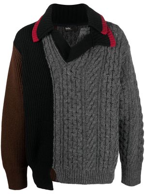 Kolor panelled wool jumper - Grey