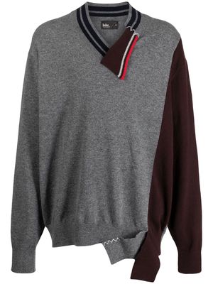 Kolor patchwork-design wool jumper - Grey