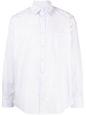 Kolor patchwork-detail long-sleeve shirt - White