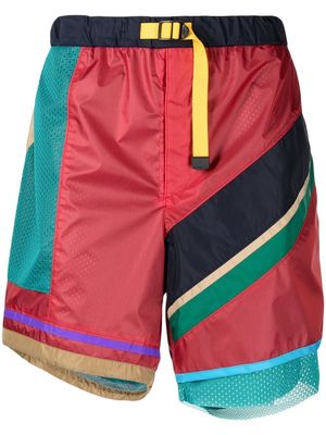 Kolor patchwork-panelled sports shorts - Multicolour