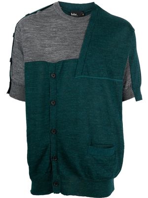 Kolor patchwork short-sleeve jumper - Green