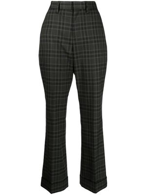 Kolor plaid-check tailored trousers - Green