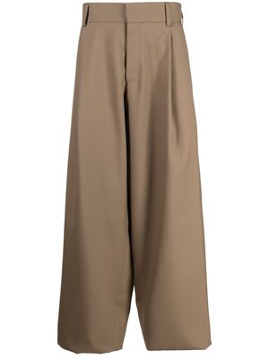Kolor plain elasticated wide trousers - Brown