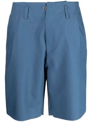Kolor pleated wide-leg tailored shorts - Blue