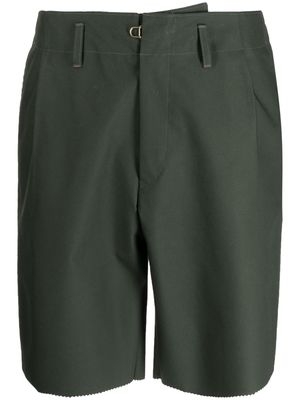 Kolor pleated wide-leg tailored shorts - Green