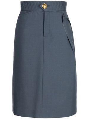 Kolor quilted A-line skirt - Blue