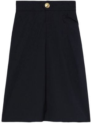 Kolor quilted-waistband A-line skirt - Blue
