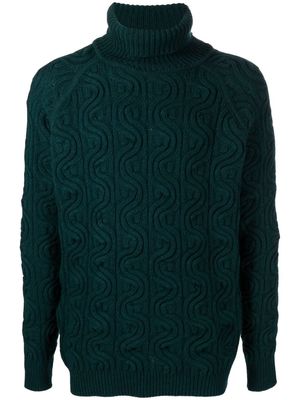 Kolor roll-neck wool jumper - Green
