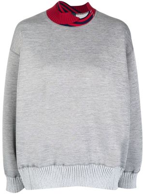 Kolor round-neck long-sleeve sweatshirt - Grey