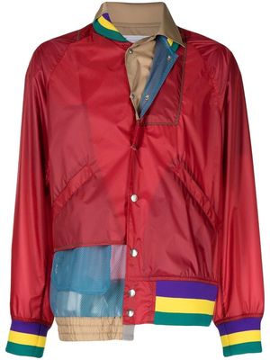 Kolor semi-sheer bomber jacket - Red