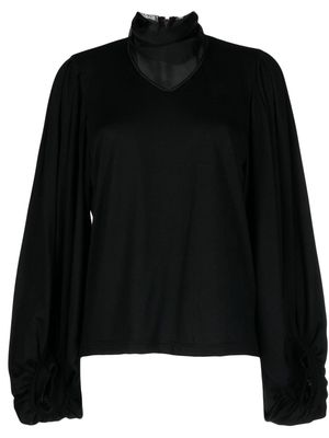 Kolor semi-sheer high neck blouse - Black