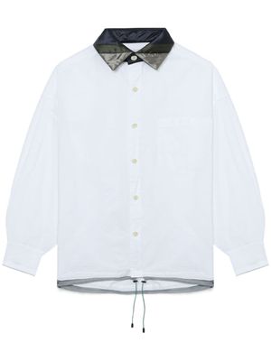 Kolor striped-collar cotton shirt - White