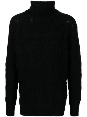 Kolor textured roll-neck jumper - Black