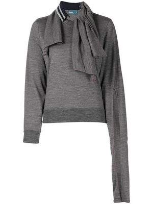 Kolor tie-neck knit top - Grey