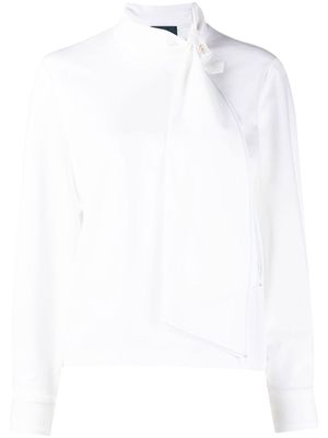Kolor tie-neck long-sleeve blouse - White
