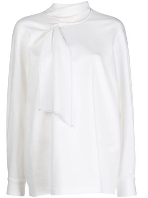 Kolor twist-detail cotton sweatshirt - White