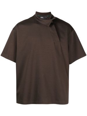Kolor wrap-collar T-shirt - Brown