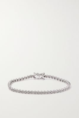 KOLOURS JEWELRY - Hexagon Small 18-karat White Gold Diamond Tennis Bracelet - 16