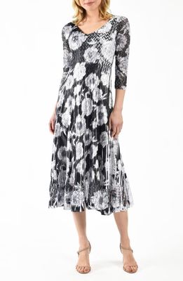 Komarov Charmeuse & Chiffon A-Line Dress in Chrysanthemum 