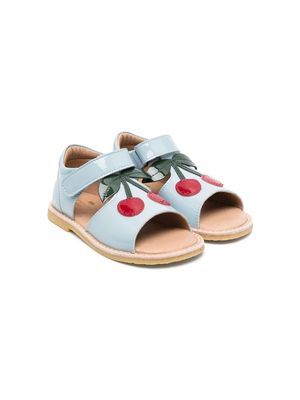 Konges Sløjd cherry-motif leather sandals - Blue