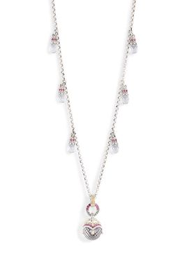Konstantino Pythia Briolette Chain Pendant Necklace in Silver/Crystal