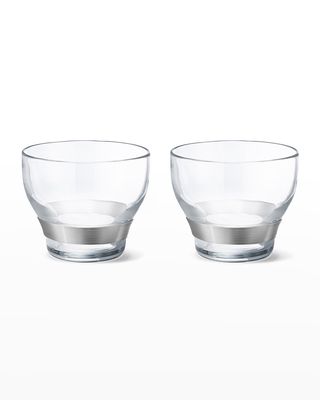 Koppel Crystal Glass with Sterling Silver Wire, Set of 2