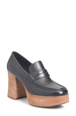 Kork-Ease® Barbara Platform Penny Loafer Pump in Black F/G