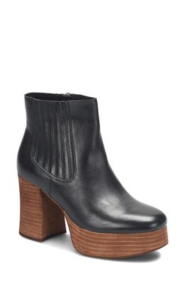 Kork-Ease® Platform Bootie in Black Fullgrain 