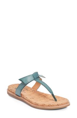 Kork-Ease T-Strap Sandal in Turquoise Leather