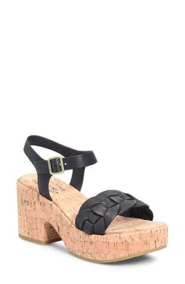 Kork-Ease Tatiana Ankle Strap Platform Sandal in Black F/G