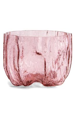 Kosta Boda Crackle Pink Glass Vase