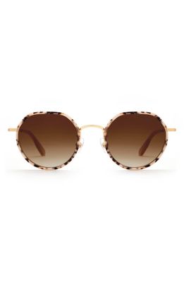 KREWE Calliope 51mm Gradient Round Sunglasses in Matte Oyster/Amber