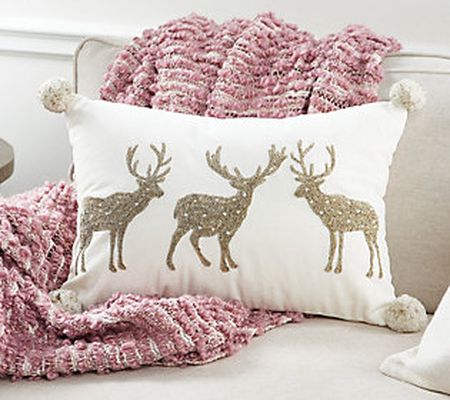 Kringle Express 14x20 Winter Deer Decorative Pillow