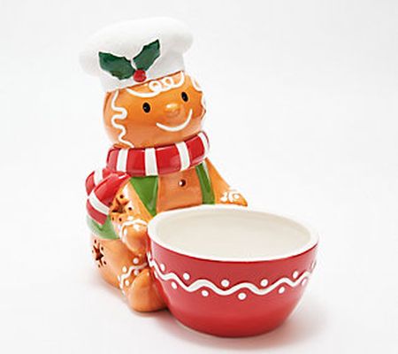 Kringle Express Ceramic Holiday Character wBowl