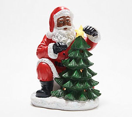 Kringle Express Illuminated Santa w/ Christmas Tree