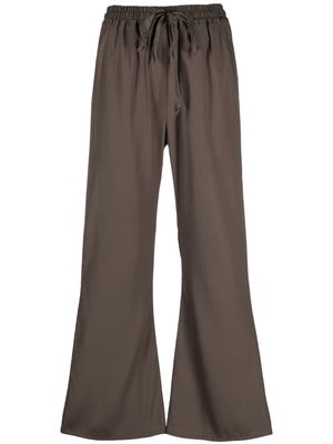 Kristensen Du Nord drawstring-waistband silk trousers - Brown