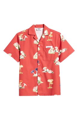 KROST Foraging Short Sleeve Button-Up Camp Shirt in Rose Red