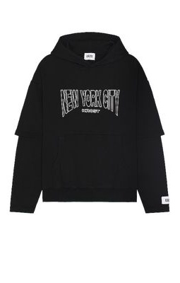 KROST Nyc Layered Hoodie in Black