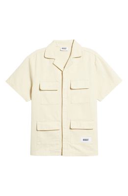 KROST Short Sleeve Button-Up Safari Shirt in Beige