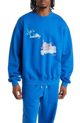 KROST x Hasbro Candyland Sugar High Cotton Graphic Sweatshirt in Snorkel Blue