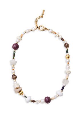 Kruze 14K & 18K Gold-Plated, Freshwater Pearl & Multi-Gemstone Bead Necklace