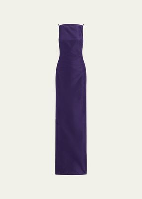 Krystina Straight-Neck Column Evening Dress
