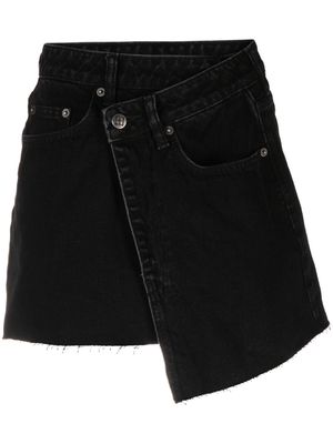 Ksubi asymmetric denim mini skirt - Black